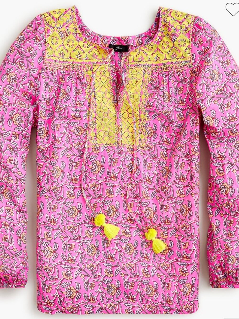 J. Crew Embroidered Cotton Voile Top in Block Print, Size Small, VGUC